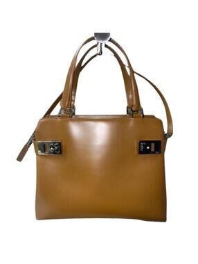 Salvatore Ferragamo 2 Way Shoulder/Hand Bag Gancini T22645 Brown Leather